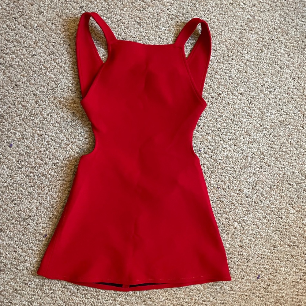 Zara cut out red mini dress